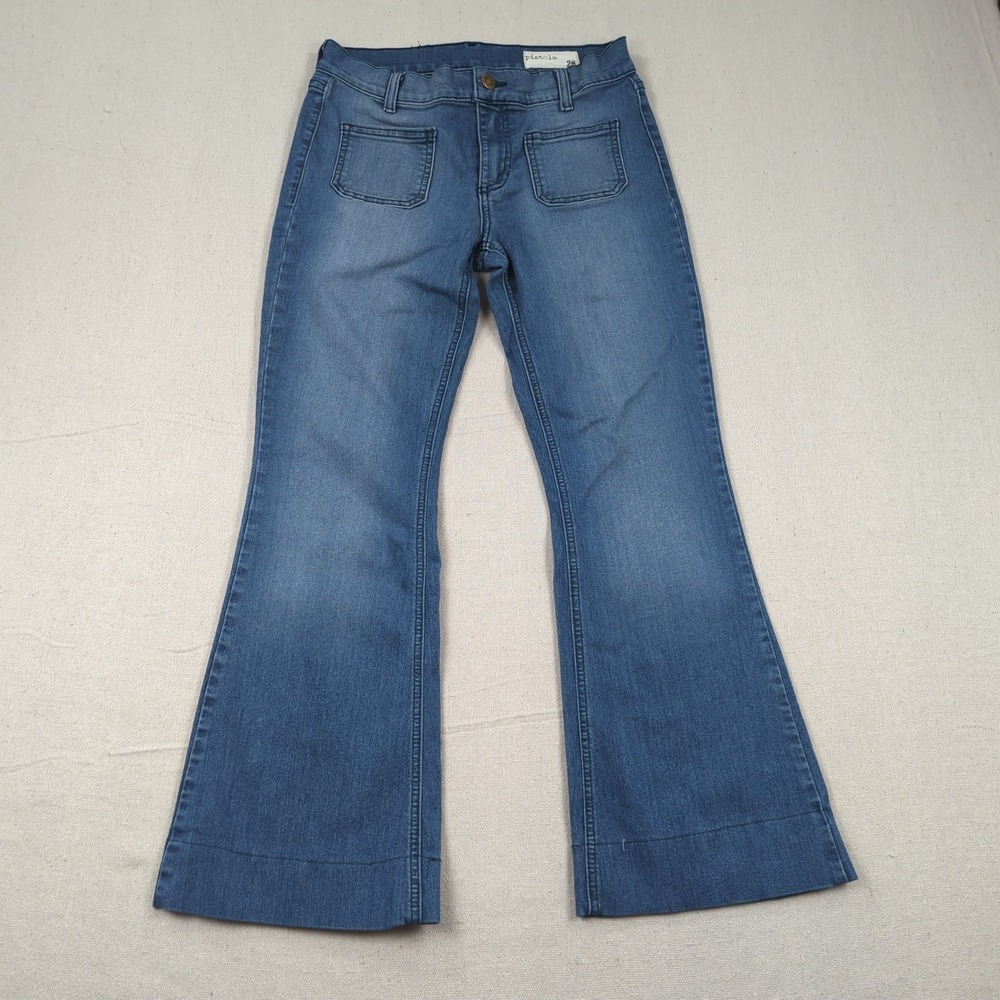 Pistola Jeans Womens 26 Blue Boot Cut Stretch Hemmed